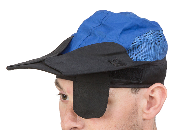 Centaur Model 16 shooting cap with blinder side flaps - view with side flaps up