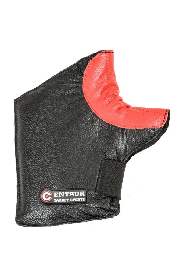 Centaur ambidextrous padded target shooting mitt - back view - high resolution