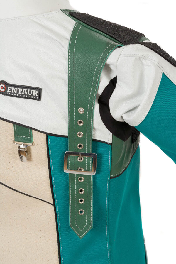 Leather shoulder strap - Centaur Match 19 Double Canvas and Leather Target Shooting Jacket